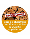Bois de chauffage dur en 33 cm MI SEC - PRE-SAISON 2026 (1,2 m3 soit 1,7 stères)