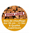 Bois de chauffage dur en 25 cm MI SEC - PRE-SAISON 2026 (1,2 m3 soit 1,8 stères)
