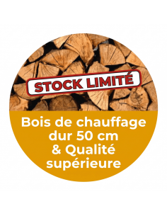 Bois de chauffage dur en 50 cm SEC (1,2 m3 soit 1,5 stère)