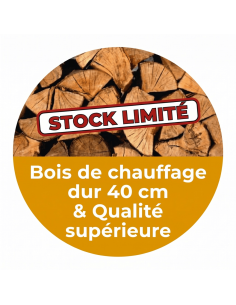 Bois de chauffage dur en 40 cm SEC (1,2 m3 soit 1,6 stères)