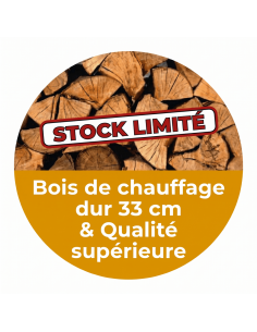 Bois de chauffage dur en 33 cm SEC (1,2 m3 soit 1,7 stères)